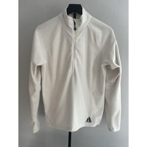 Eddie Bauer Jacket Women Large First Ascent Ivory Fleece‎ 1/4 Zip Pullover
